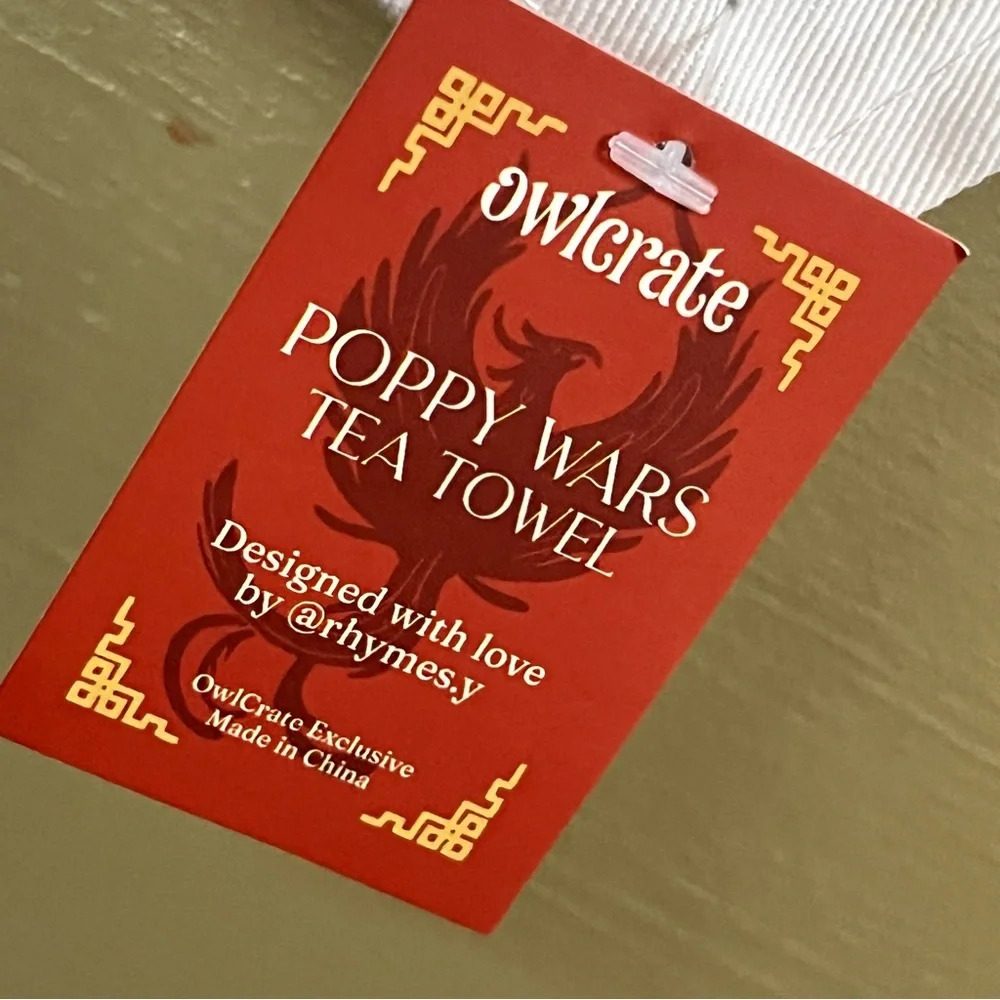 Owlcrate Poppy Wars Phoenix Tea Towel NWT